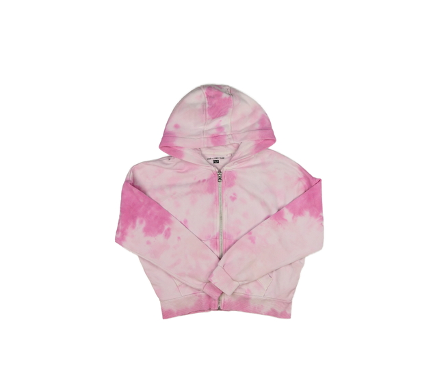 Růžová batikovaná kratší mikina F&F
