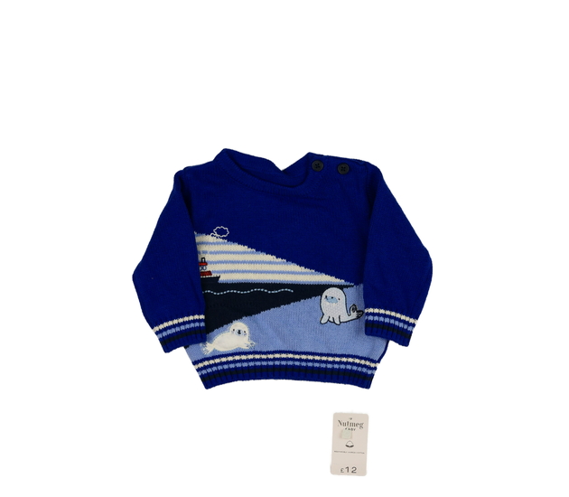 Nový modrý svetr se zvířátky Nutmeg