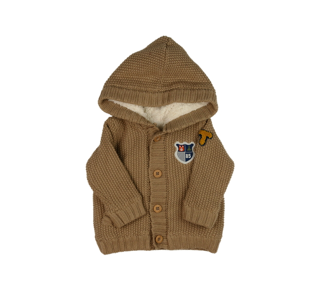 Hnědý svetr s beránkovým chlupem 