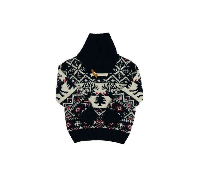 Modro-bílý vzorovaný svetr George