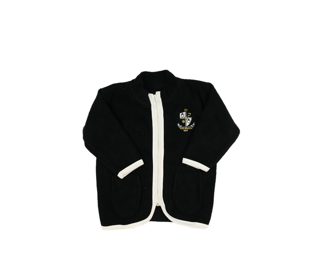 Černá fleecová mikina s bílými detaily 