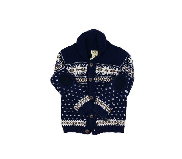 Tmavý vzorovaný svetr 