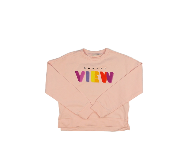 Růžová mikina s nápisem