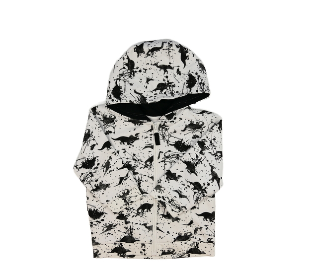 Bílá mikina s dinosaury 