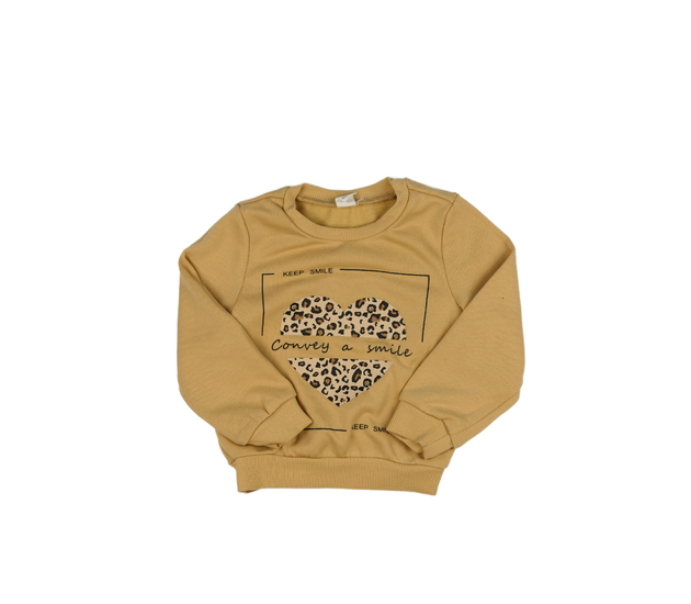 Hnědá mikina se srdcem 