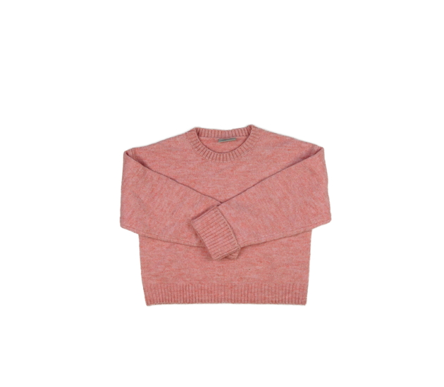 Růžový melírovaný svetr