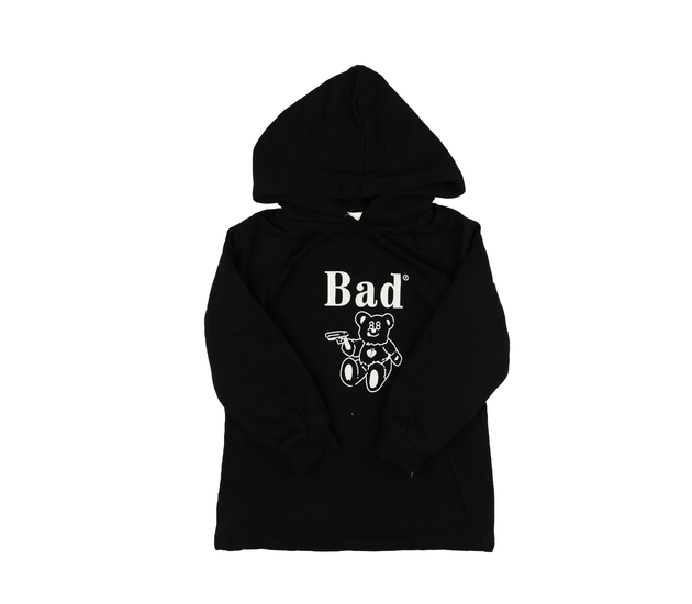 Černá vyteplená mikina s medvědem