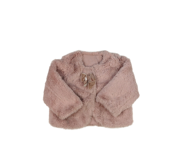 Světle růžové chlupaté bolerko 