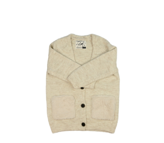 Krémový propínací svetr F&F