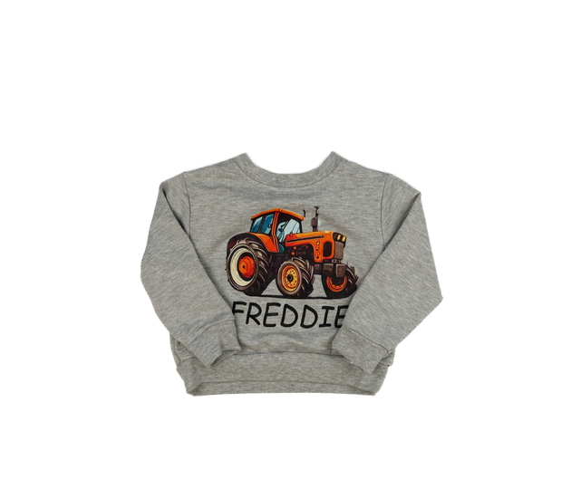 Šedá mikina s traktorem 