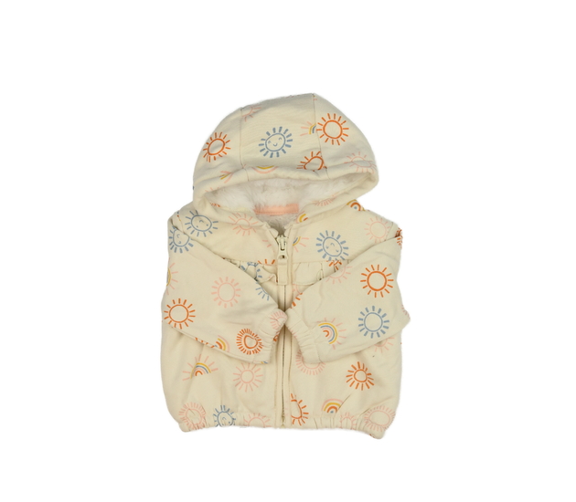 Hnědá zimní mikina se sluníčky Nutmeg