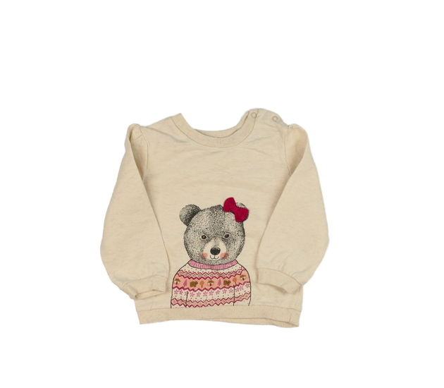 Krémová mikina s medvědem Nutmeg