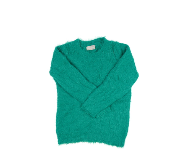 Zelený žinylkový svetr 