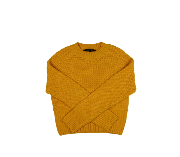 Žlutý kratší přízový svetr vel. 170 New Look 