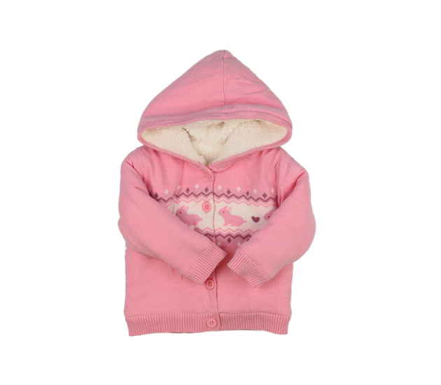 Růžový zimní svetr se zajíčky Nutmeg