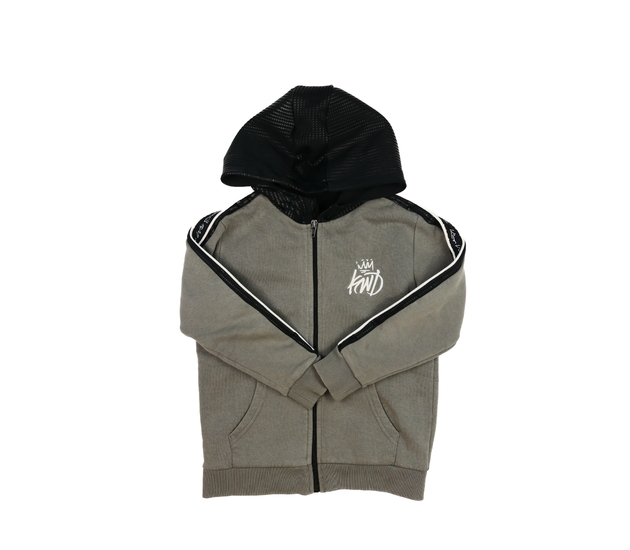 Šedá mikina s černými detaily KWD