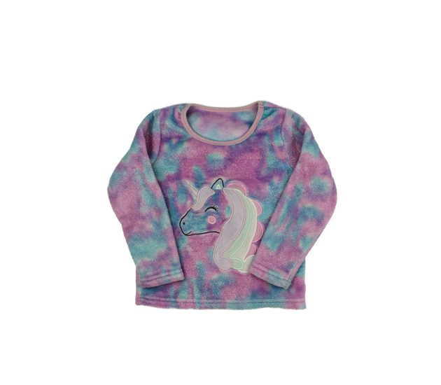 Fialovo-modrá chlupatá mikina s jednorožcem Nutmeg