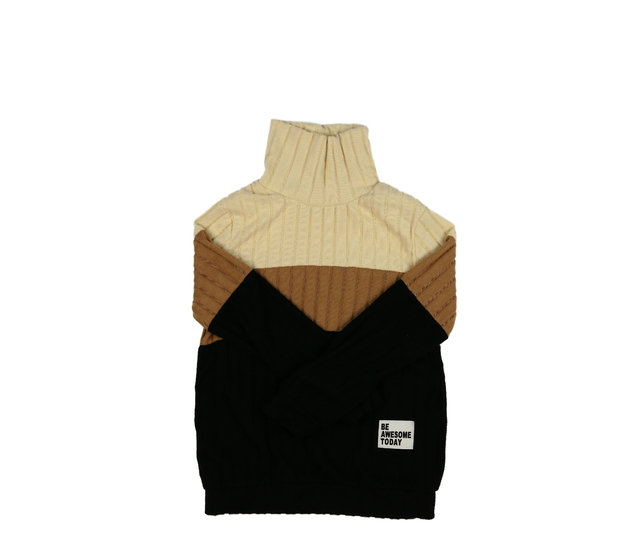 Trojbarevná žebrovaná mikina 