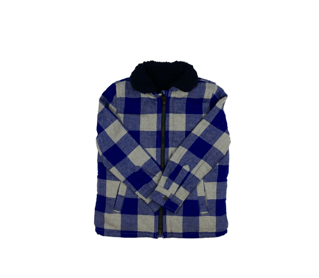 Modrá kostkovaná zimní mikina M&S