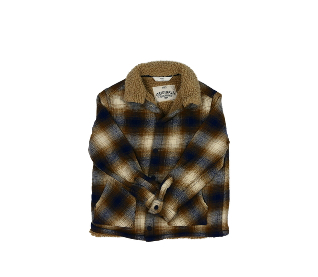 Hnědý košilový zimní kabátek M&S