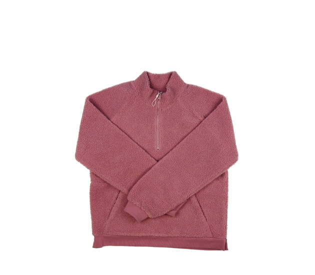 Růžová beránková mikina 