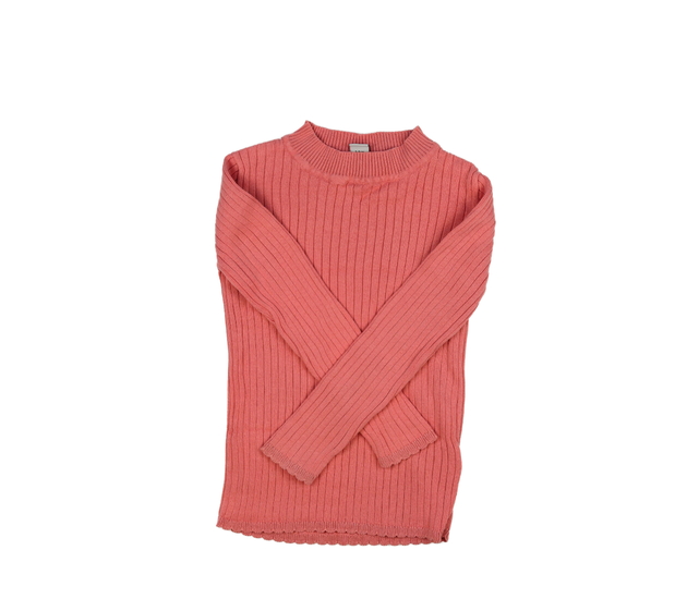 Růžový žebrovaný svetr Tu 