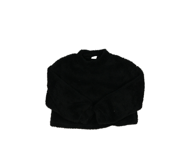 Černá chlupatá krátká mikina 