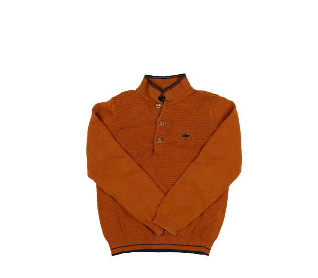 Hnědý svetřík s límečkem 