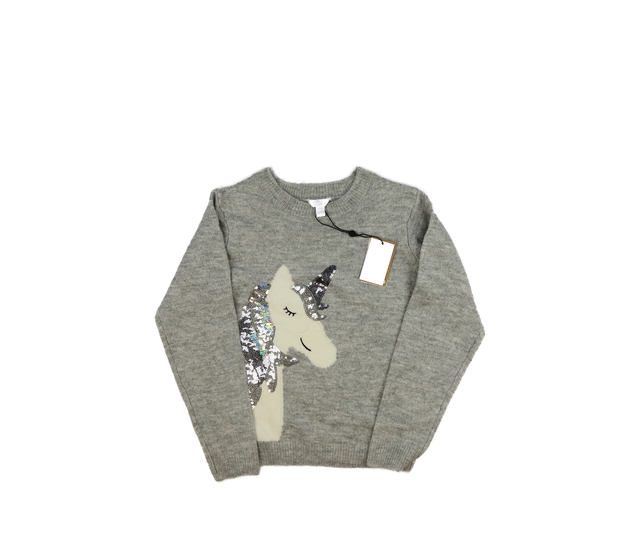 Nový šedý svetr s jednorožcem M&Co