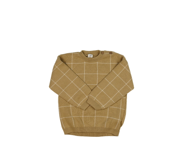 Hnědý kostkovaný svetr H&M