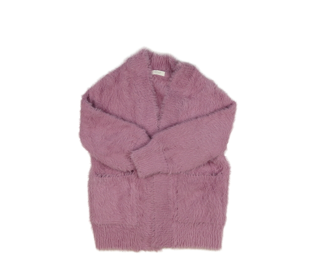 Růžový žinylkový kardigan Next