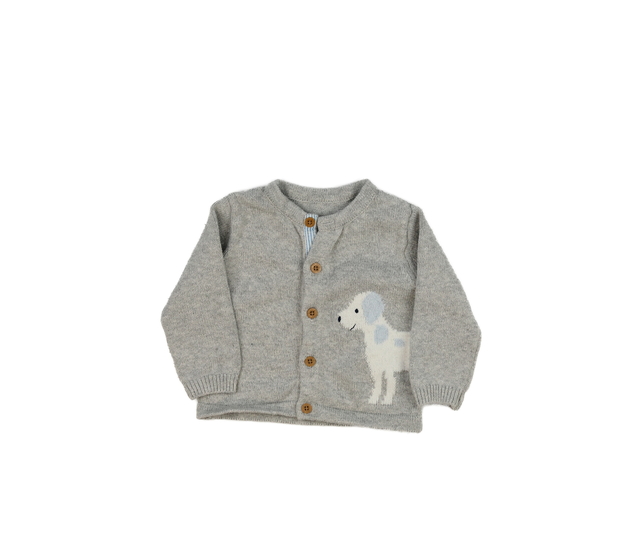 Šedý svetr s pejskem Nutmeg