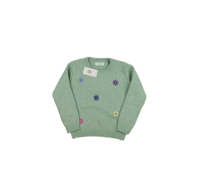 Nový zelený svetr s květinami Primark