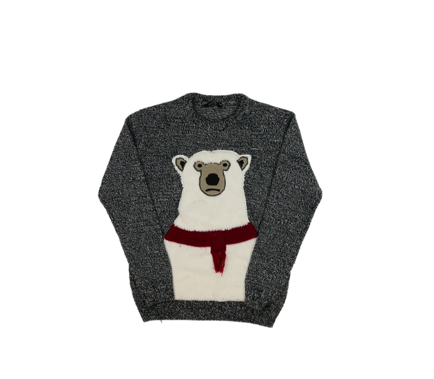 Šedý svetr s medvědem George