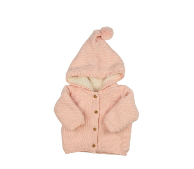 Růžový zimní svetr