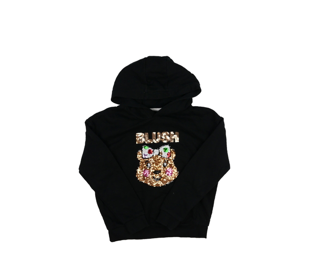 Černá mikina s flitrovaným medvědem George