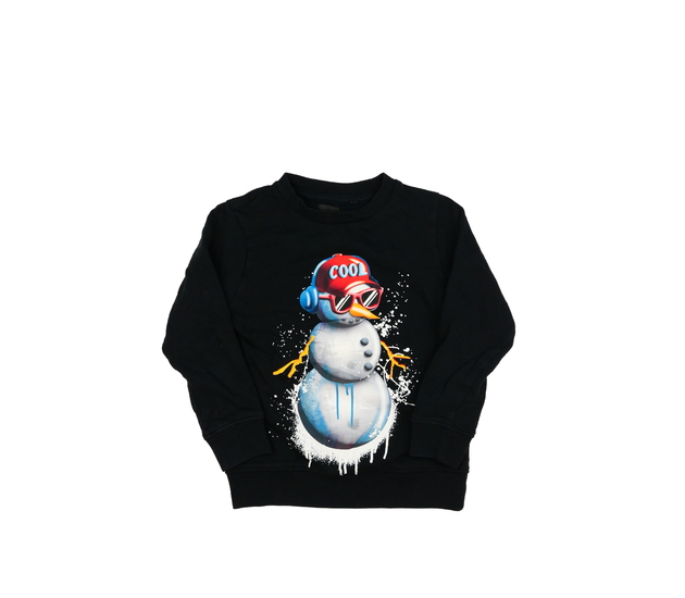 Černá mikina se stylovým sněhulákem Next