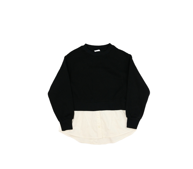 Černá mikina s košilovým spodkem Zara