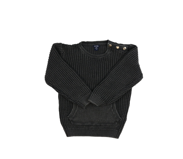 Šedý svetr s kapsou 