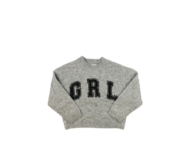 Šedý melírovaný krátký svetr