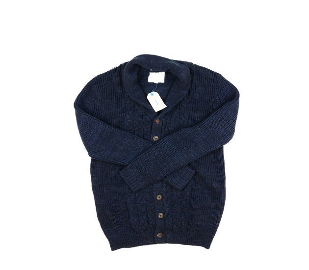 Nový tmavě modrý propínací svetr