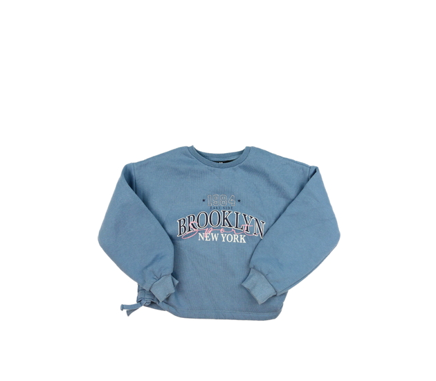 Modrá mikina se stahováním v bocích