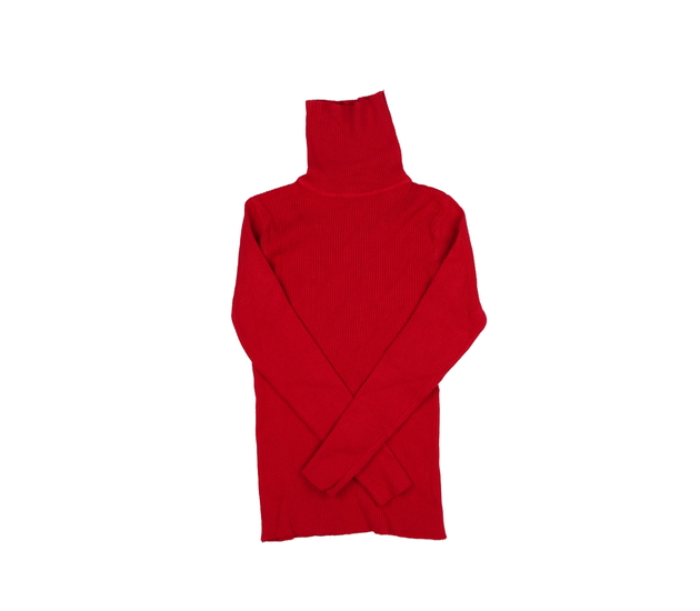 Červený žebrovaný rolák