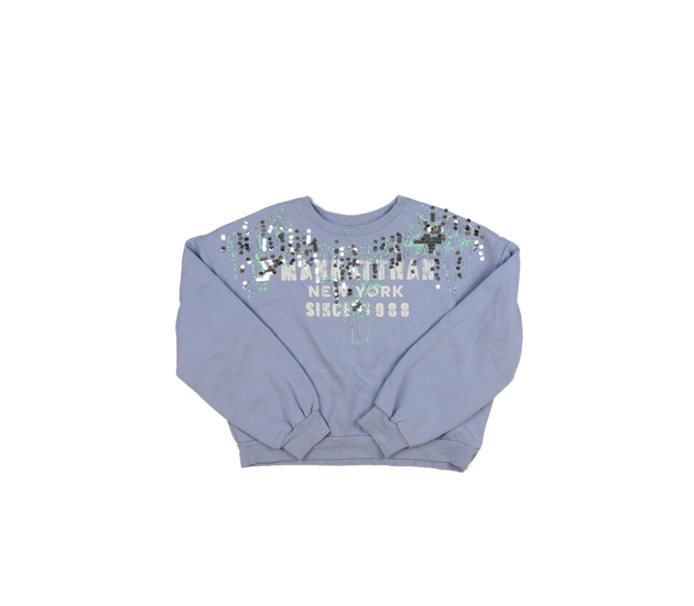 Modrá crop mikina s flitry River Island