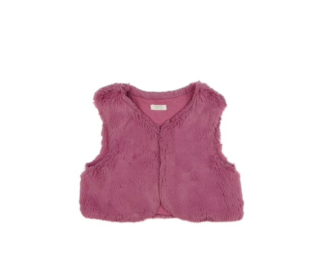 Růžová chlupatá vestička Next