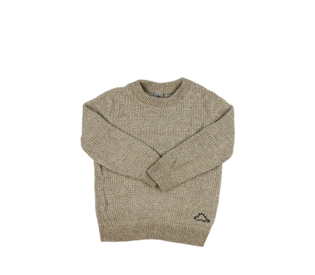 Hnědý svetr s dinosaurem Tu 