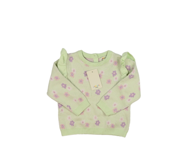 Nová zelená květinová mikina s volánky 