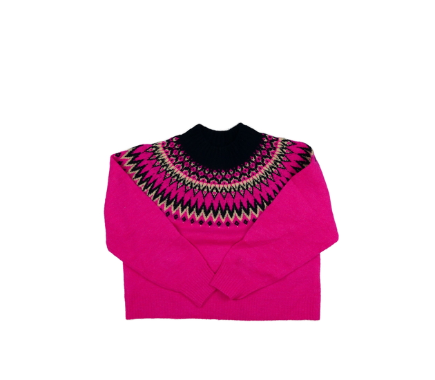 Růžový kratší vzorovaný svetr Gap