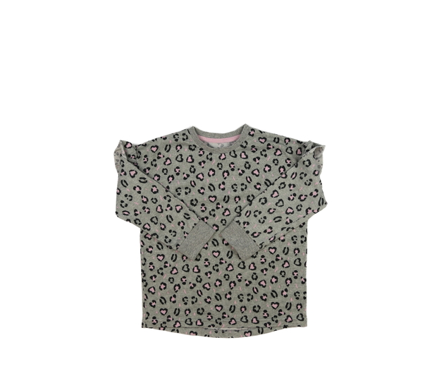 Šedá slabá vzorovaná mikina s volánky 