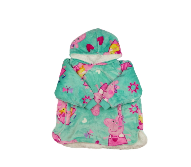 Zelená teplá oversize mikina Prasátko Pepa